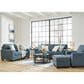 Ashley Cashton Stationary Sofa and Loveseat Set in Blue, , large