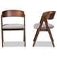 Baxton Studio Danton Arm Chair with Grey Cushion in Walnut Brown (Set of 2), , large