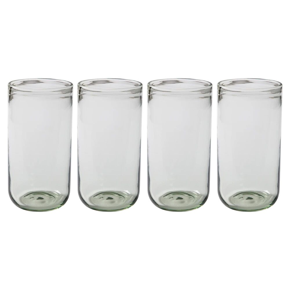 Gibson Home Sayulita Spring 8-Piece Hand Made 21 oz. Jadeite Colored Glass Tumbler Set with Coasters, , large
