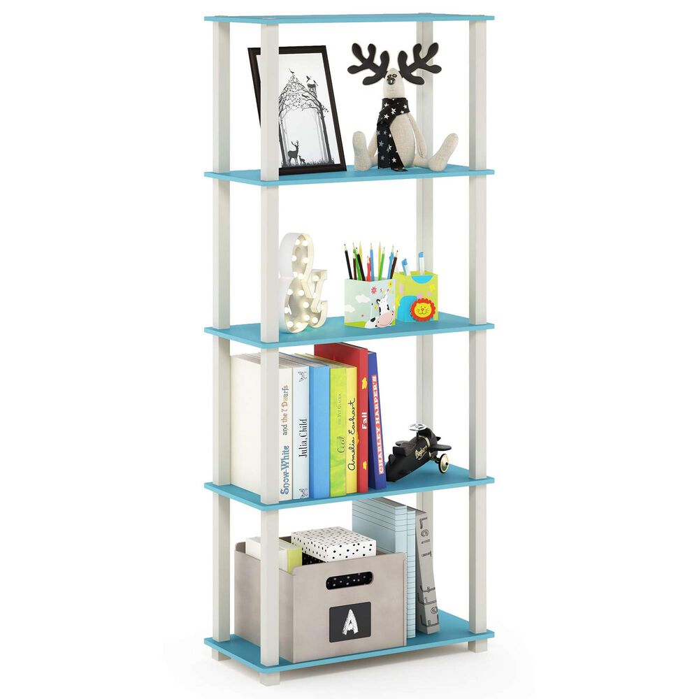 HOMLUX 5-Tier Display Rack in Light Blue and White, , large