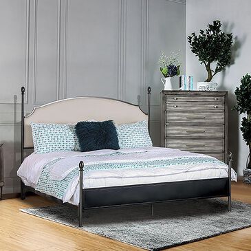 Furniture of America Kelley Cal King Panel Bed in Beige, , large
