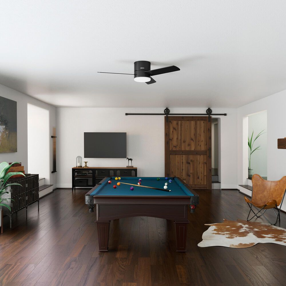 Hunter Minimus 52&quot; Ceiling Fan with LED Lights in Matte Black, , large