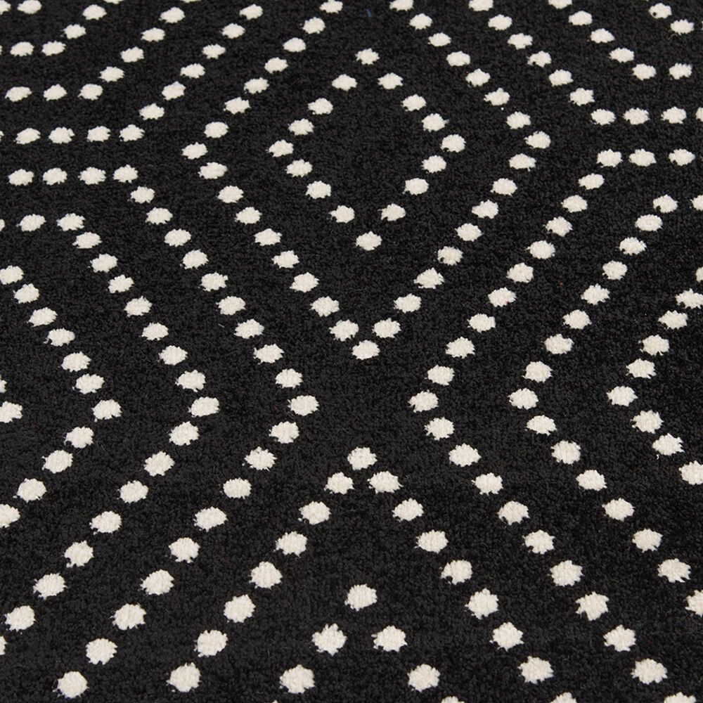 Central Oriental Terrace Tropic Valeria 6&#39;7&quot; x 9&#39;6&quot; Black and Snow Area Rug, , large