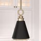 Hunter Klein 6" 1-Light Pendant with Flat Matte Black Shade in Alturas Gold, , large