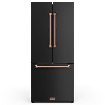 Thor Kitchen Gordon Ramsay 17.5 Cu. Ft. Counter Depth French Door Refrigerator with Rose Gold Handle Kit in Black, , large