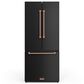 THOR KITCHEN Gordon Ramsay 17.5 Cu. Ft. Counter Depth French Door Refrigerator with Rose Gold Handle Kit in Black, , large