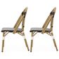 Hearth and Haven Outdoor French Bistro Chair in White, Black and Yellow (Set of 2), , large