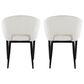 LumiSource Renee Arm Chair with Off-White Fabric Cushion in Black (Set of 2), , large