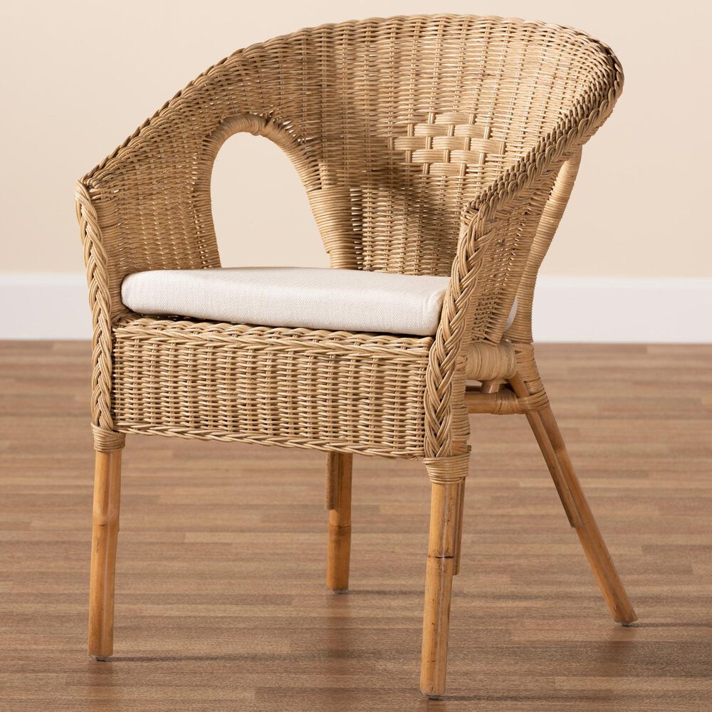 Baxton Studio Abbey Arm Chair in Natural Brown, , large