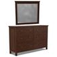Archbold Furniture Heritage 6 Drawer Dresser and Mirror in Brown Mahogany, , large