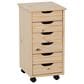 Linon Home Decor Cary 6-Drawer Rolling Cart in Unfinished, , large