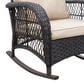 Hearth and Haven Outdoor Rocking Chair with Dark Brown Wicker in Beige, , large