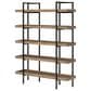 Ashley Montia 2-Piece Desk and Bookcase Set in Light Brown and Gunmetal Gray, , large