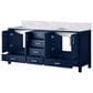 Lexora Home Jacques 72" Double Bathroom Vanity in Navy Blue with 2 cm White Carrara Marble Top and Rectangular Sinks, , large