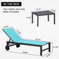 HOMLUX 3-Piece Patio Chaise Lounge Set with Straight-Leg in Turquoise Blue, , large
