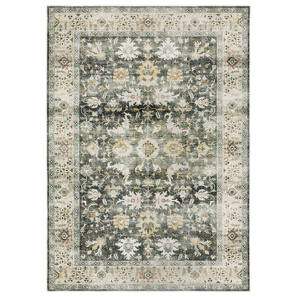 Oriental Weavers Charleston Floral 7"6" x 10" Charcoal Area Rug, , large