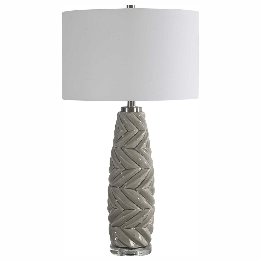 Uttermost Kari Table Lamp in Light Gray, Ivory and Brushed Nickel, , large