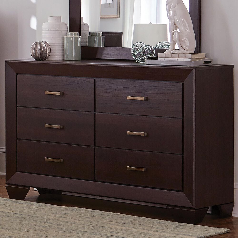 Pacific Landing Kauffman 6 Drawer Dresser in Dark Cocoa, , large