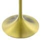Leisuremod LeisureMod Verve Collection 36 Round Dining Table, Brushed Gold Base with Cognac Brown MDF Top, , large