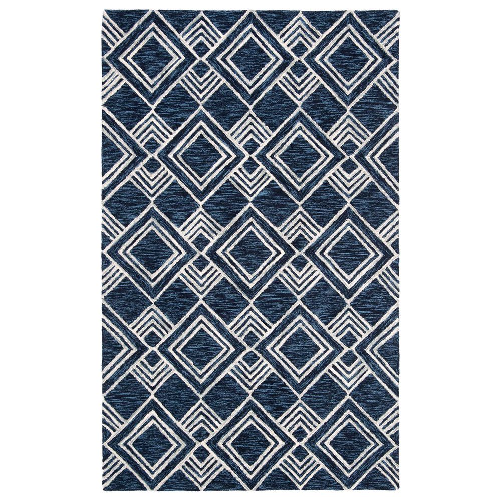 Safavieh Micro-Loop MLP154N 5" x 8" Navy and Ivory Area Rug, , large