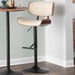 LumiSource Lombardi Swivel Adjustable Barstool with Cream Cushion in Black and Walnut, , large