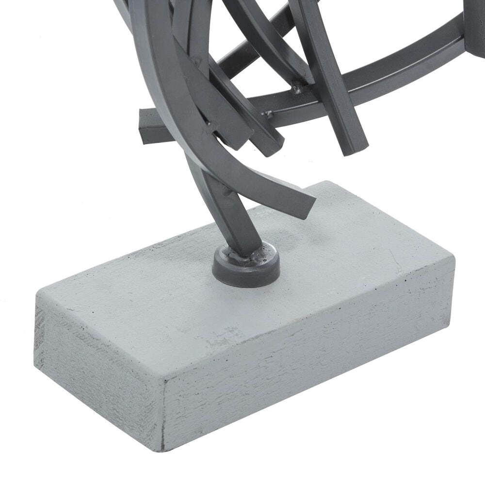 Maple and Jade Abstract Decorative Sculpture with Marble Base in Dark Gray and White, , large