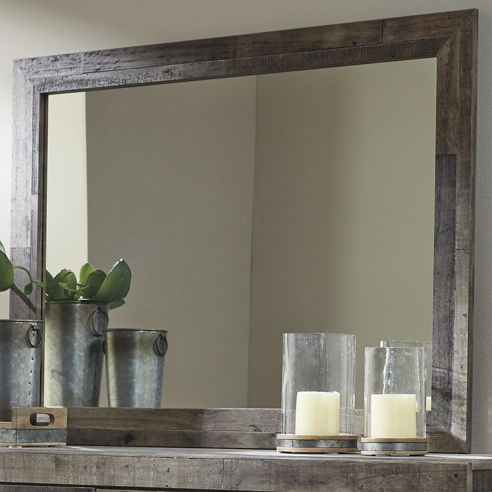 Ashley Derekson Youth Bedroom Mirror in Walnut and Gray, , large