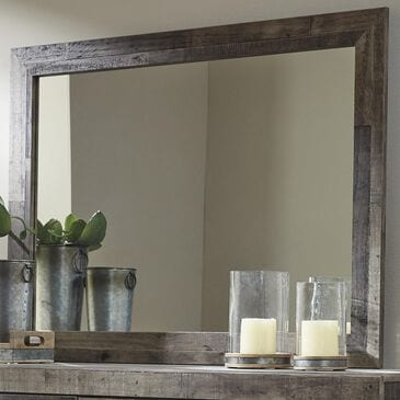 Ashley Derekson Youth Bedroom Mirror in Walnut and Gray, , large