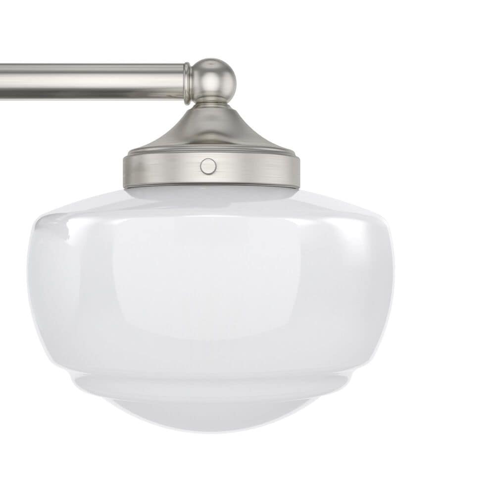 Hunter Saddle Creek 3-Light Vanity with White Shade in Brushed Nickel, , large