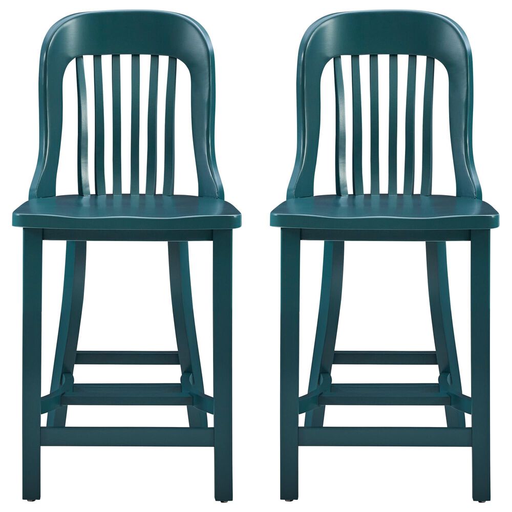 Linon Home Decor Maylen Counter Stool in Dark Green (Set of 2), , large