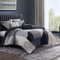 BEBEJAN Geo Fusion 5-Piece King Comforter Set in Navy, Grey and Ivory, , large
