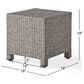 Hearth and Haven Puerta Outdoor Cube Wicker Side Table with Iron Frame in Black, , large