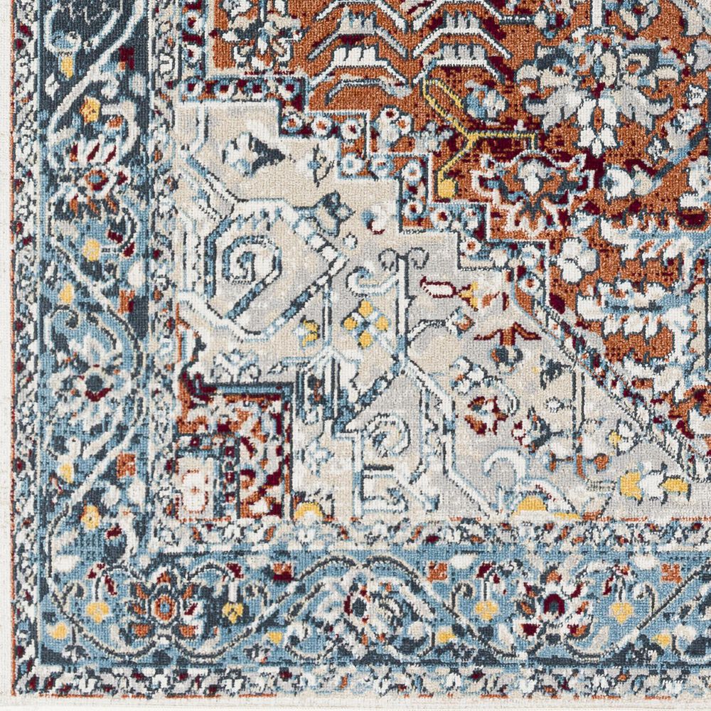 Surya Lavadora 2&#39;7&quot; x 7&#39;3&quot; Ink Blue, Brick Red, Mustard, Gray, Light Beige and Cream Runner, , large