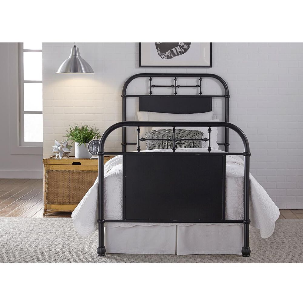 Belle Furnishings Vintage Full Metal Bed in Black, , large