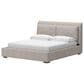 Millenium Cabalynn California King Oatmeal Upholstered Platform Panel Bed in Light Brown, , large