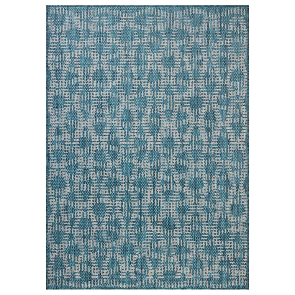 Loloi Easton Fog and Teal 7&#39;10&quot; x 10&#39; Indoor/Outdoor Area Rug, , large