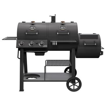 Charbroil Oklahoma Joe"s Canyon Combo Dual-Fuel Gas Grill and Charcoal Offset Smoker in Black, , large