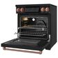 Thor Kitchen Gordon Ramsay 4.8 Cu. Ft. Professional Induction Range with Rose Gold Handle Kit in Black, , large