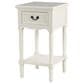 Maple and Jade End Table with Shelf and Drawer in Cream, , large