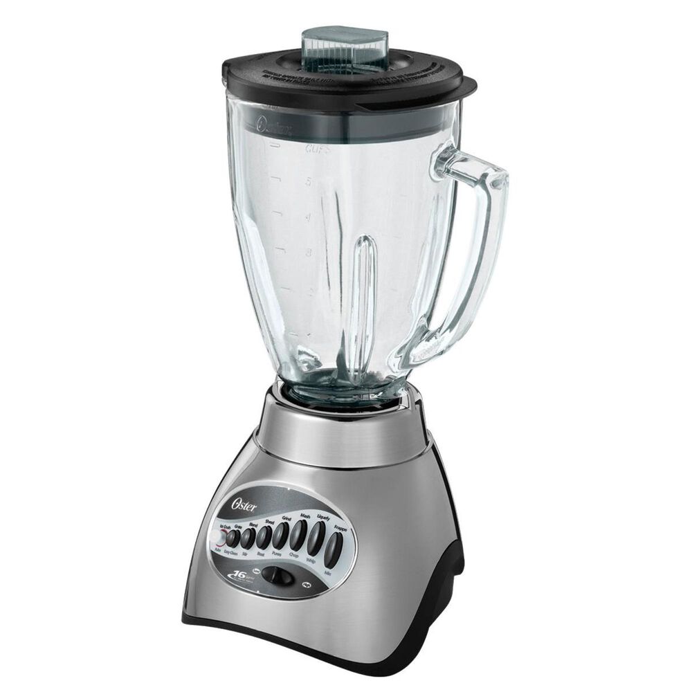 Oster 16 Speed Blender with Food Processor Attachment - Brushed Nickel, , large