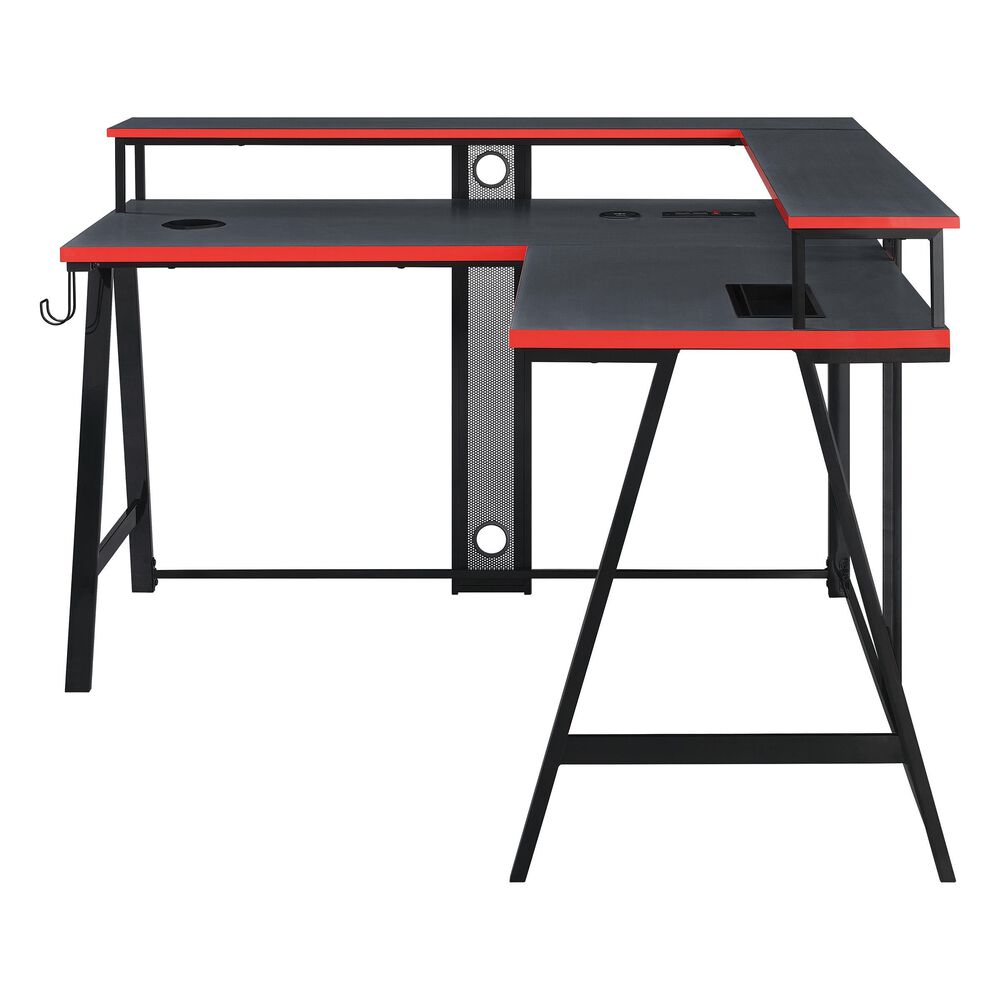 OSP Home Disruptor L-Shaped Gaming Desk in Black and Red, , large
