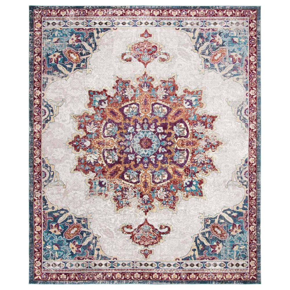 Safavieh Aria Oriental 8" x 10" Ivory and Navy Area Rug, , large