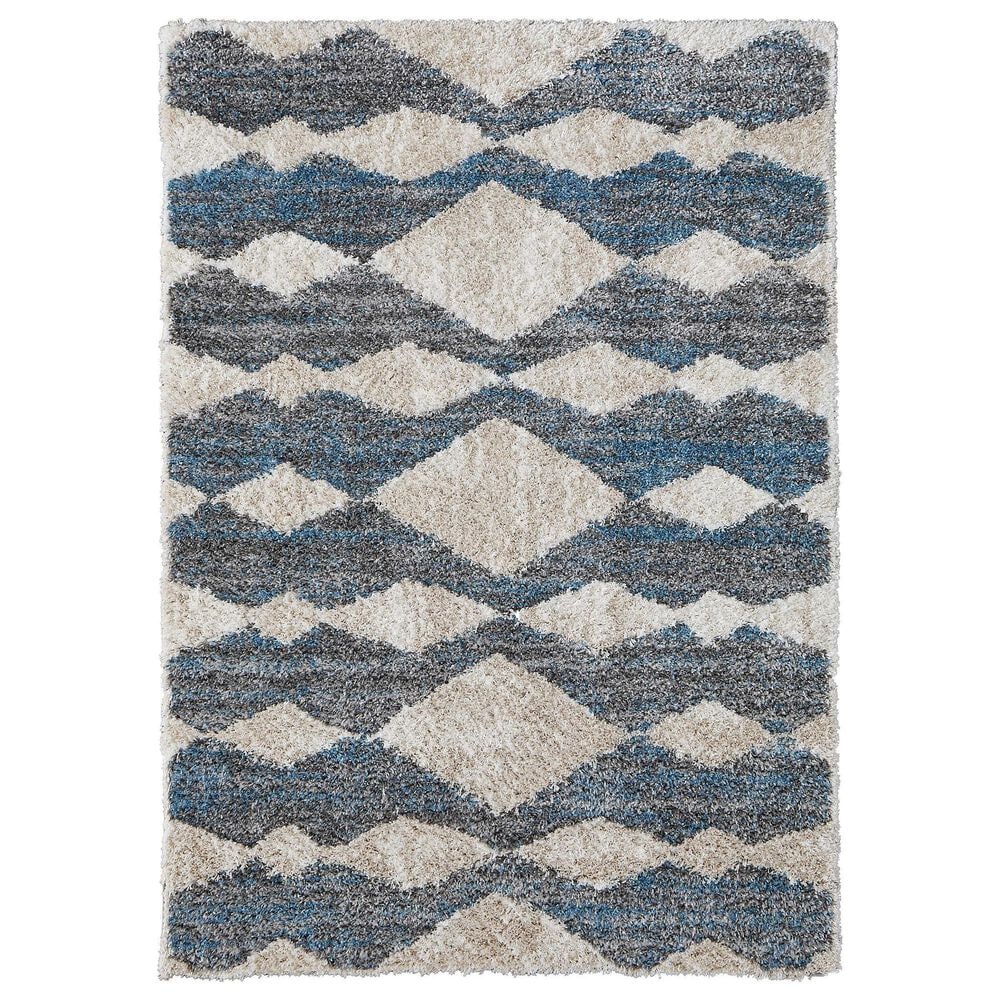 Feizy Mynka 4" x 6" Blue and Gray Area Rug, , large