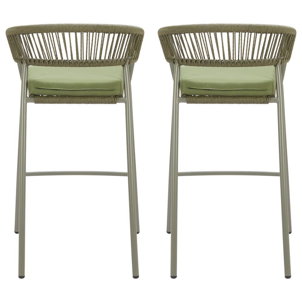 Zuo Modern Skye Patio Barstool in Green (Set of 2), , large