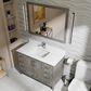Lexora Home Jacques 48" Single Bathroom Vanity in Distressed Grey with 2 cm White Cultured Marble Top and Rectangular Sink, , large