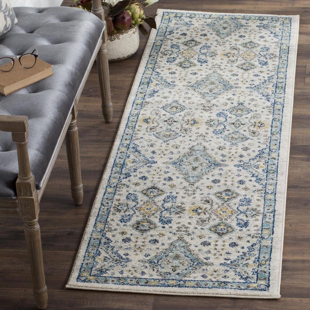 Safavieh Evoke EVK224C-211 2"2" x 11" Ivory/Light Blue Runner, , large