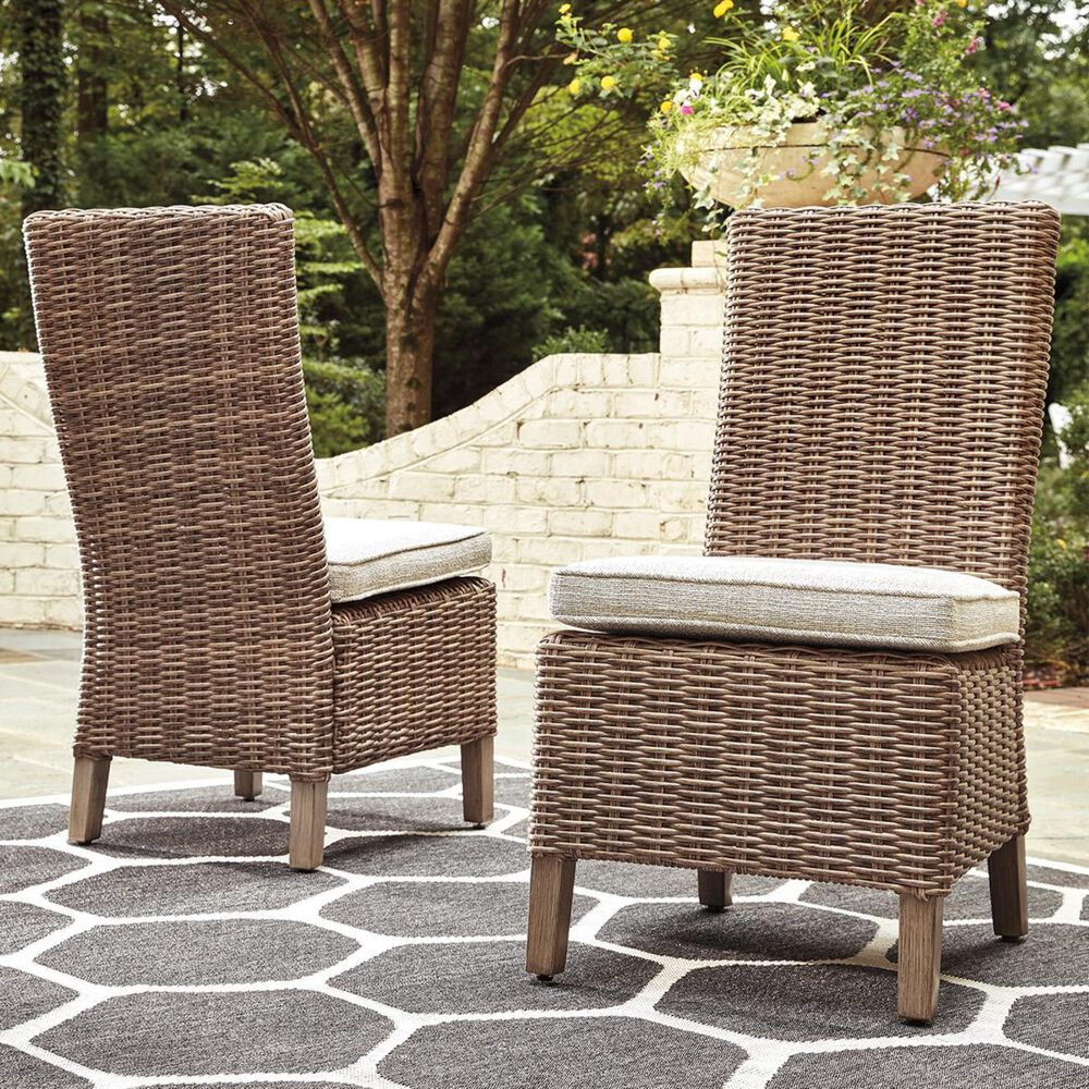 Ashley Beachcroft Chair with Brown Seat in Beige (Set of 2), , large