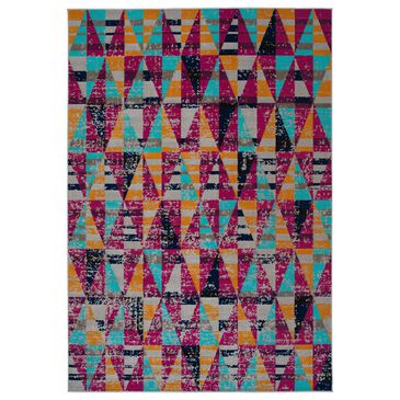 Kaleen Rugs Ostinata 7"10" x 10" Pink, Grey, Blue, Orange and Black Indoor/Outdoor Area Rug, , large