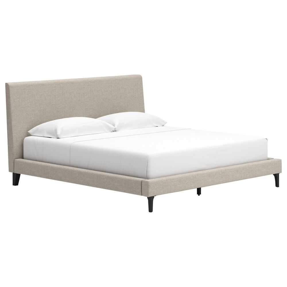 Ashley Cielden King Upholstered Platform Bed with Roll Slats in Tan, , large