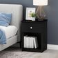 HOMLUX 1-Drawer Modern Nightstand with Knob Handle in Black Oak (Set of 2), , large